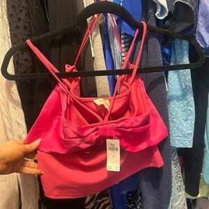 NWT pink bow Anthropologie top